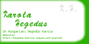 karola hegedus business card
